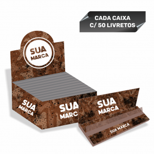 1 CAIXA DE SEDA BROWN | 50 LIVRETOS  1 Caixa de Seda King Size Brown c/ 50 Livretos | Ultra Fina | Goma Arábica | Livreto c/ 33 Folhas | Papel Europeu 13g/m²    
