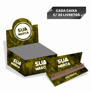 CAIXA DE SEDA KING SIZE BROWN C/ 25 LIVRETOS  Caixa de Seda King Size Brown c/ 25 Livretos | Ultra Fina | Goma Arábica | Livreto c/ 33 folhas | Papel Europeu 13g/m²    